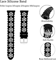 Vista 3 de Nigaee Paquete de 3 correas de silicona de encaje compatibles con Fitbit Inspire 3/Inspire 2/Inspire HR/Inspire, correas de repuesto ajustables