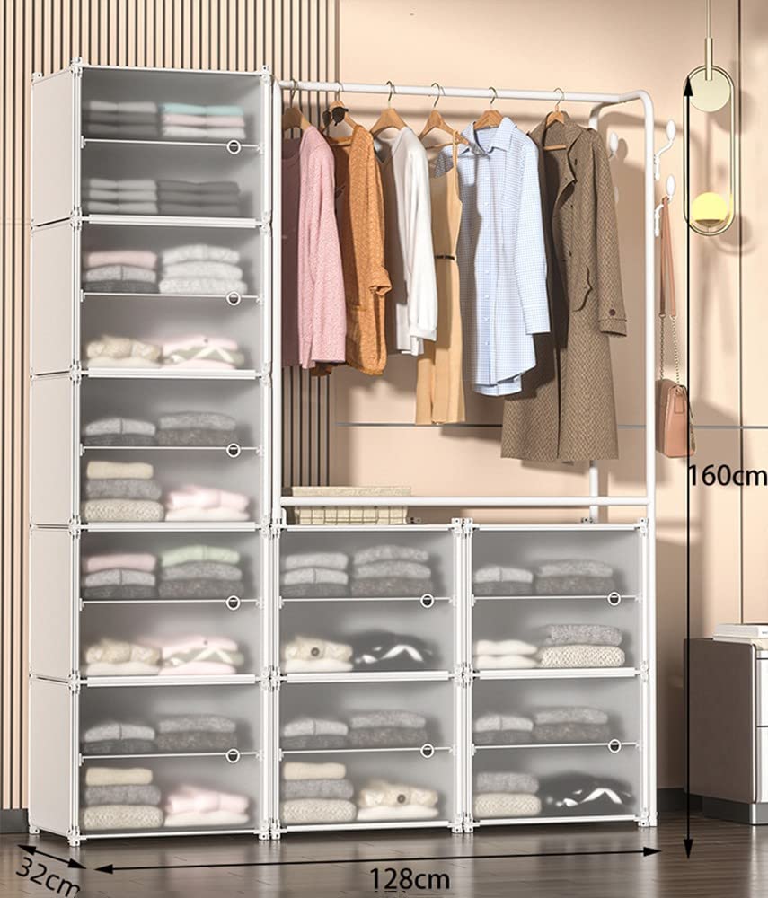 Ropa de metal de riel de prenda colgante de prendas colgantes, riel de ropa con rieles colgantes y estante de almacenamiento de múltiples capas para almacenamiento de zapatos abrigos, ensamblaje