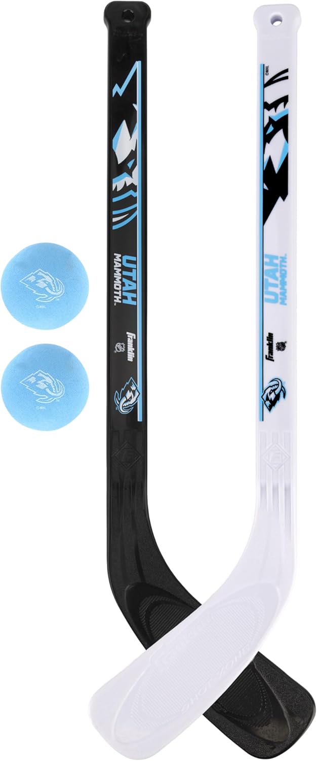 Franklin Sports NHL Mini Hockey Stick Set - NHL Team Knee Hockey Stick and Ball Set - Two Player Stick Set - Great Toy for Kids