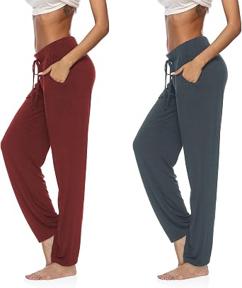 DIBAOLONG Womens Yoga Pants Wide Leg Comfy Drawstring Loose Straight Lounge Running Workout Legging