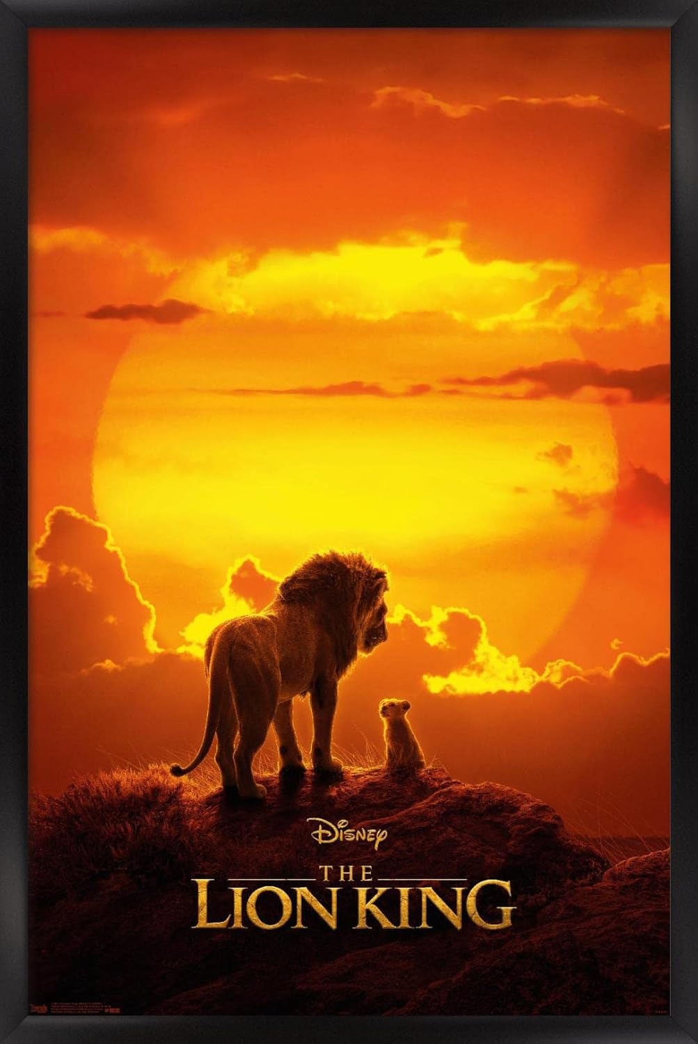 Trends International Disney The Lion King - Mufasa And Simba Wall Poster, 22.375" x 34", Black Framed Version