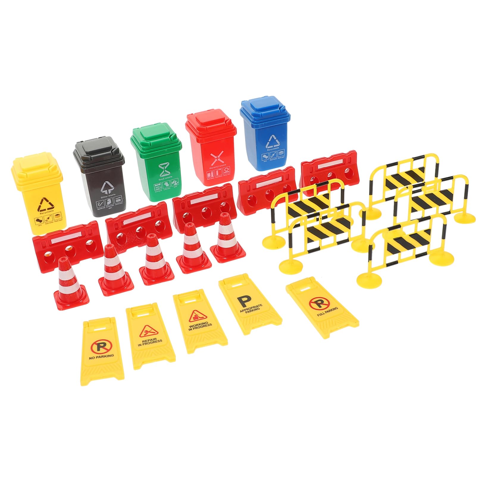 CIYODO Play Traffic Sign Set for Kids 25pcs Road Sign Toys Cones Barricades Learning Toy for Toddlers