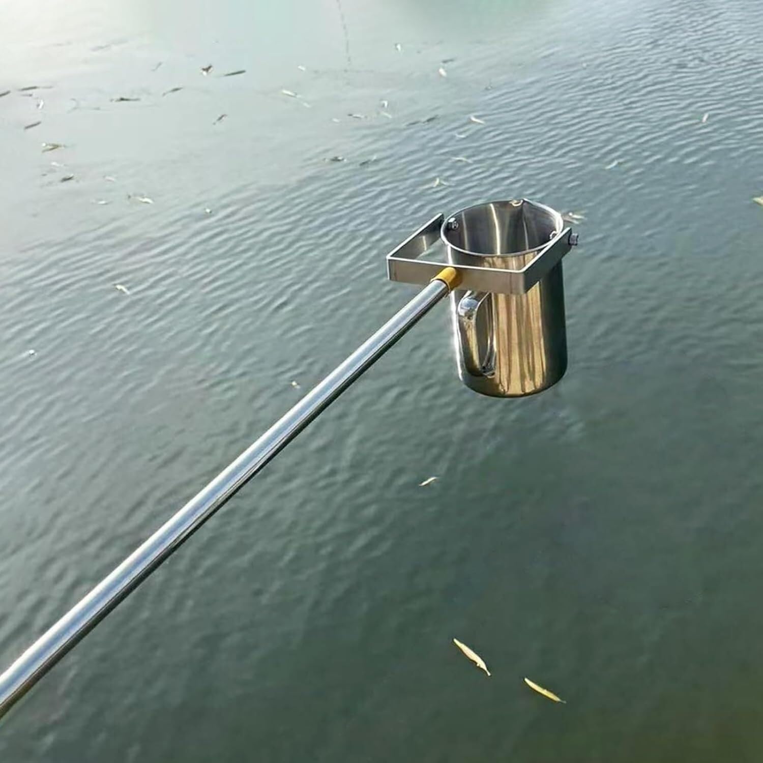 Probenstange aus Edelstahl Teleskop-Flüssigkeitsprobeneimer aus Edelstahl 304, einstellbare Messskala(500ml,1.11-3m/3.6-9.8ft)