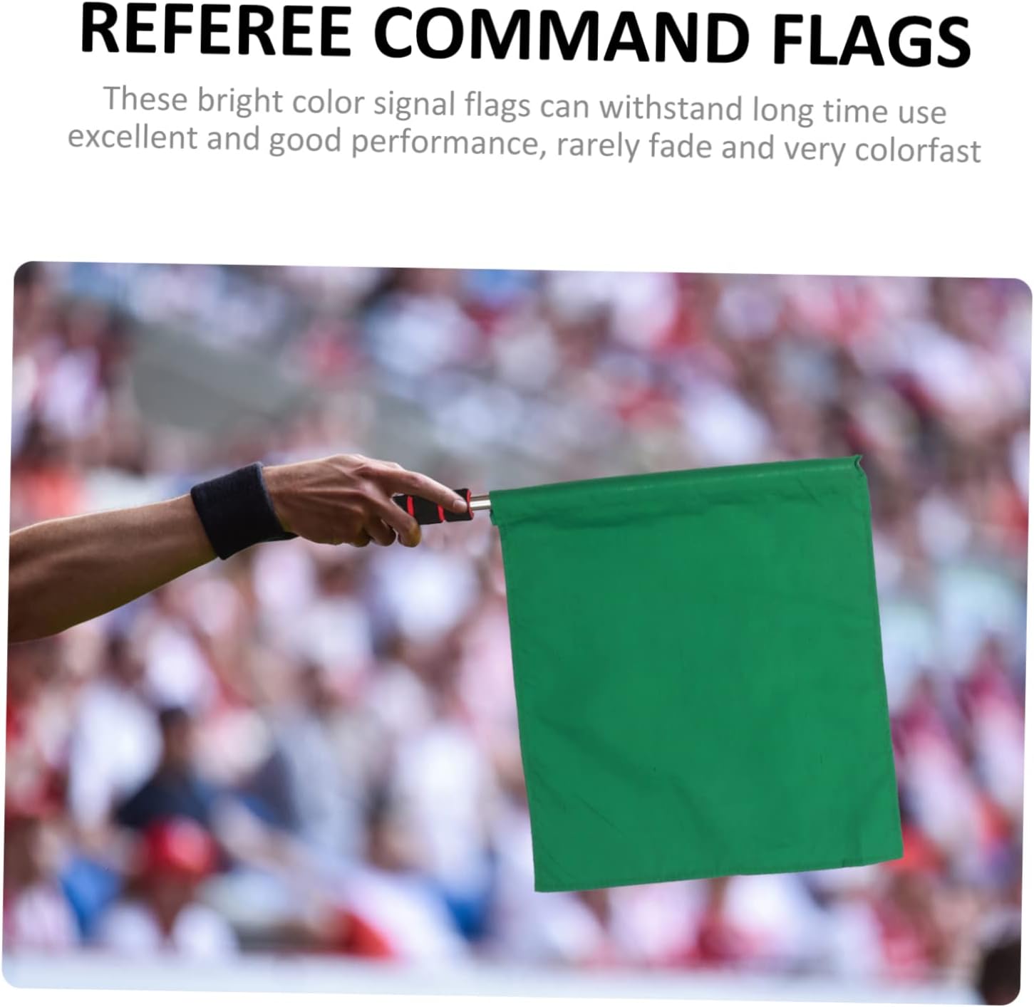 VICASKY 4Pcs Football Match Signal Flags Small Handheld Referee Flags for Soccer Rugby Field Hockey Sports Training with Bright Colors White Yellow Red Green