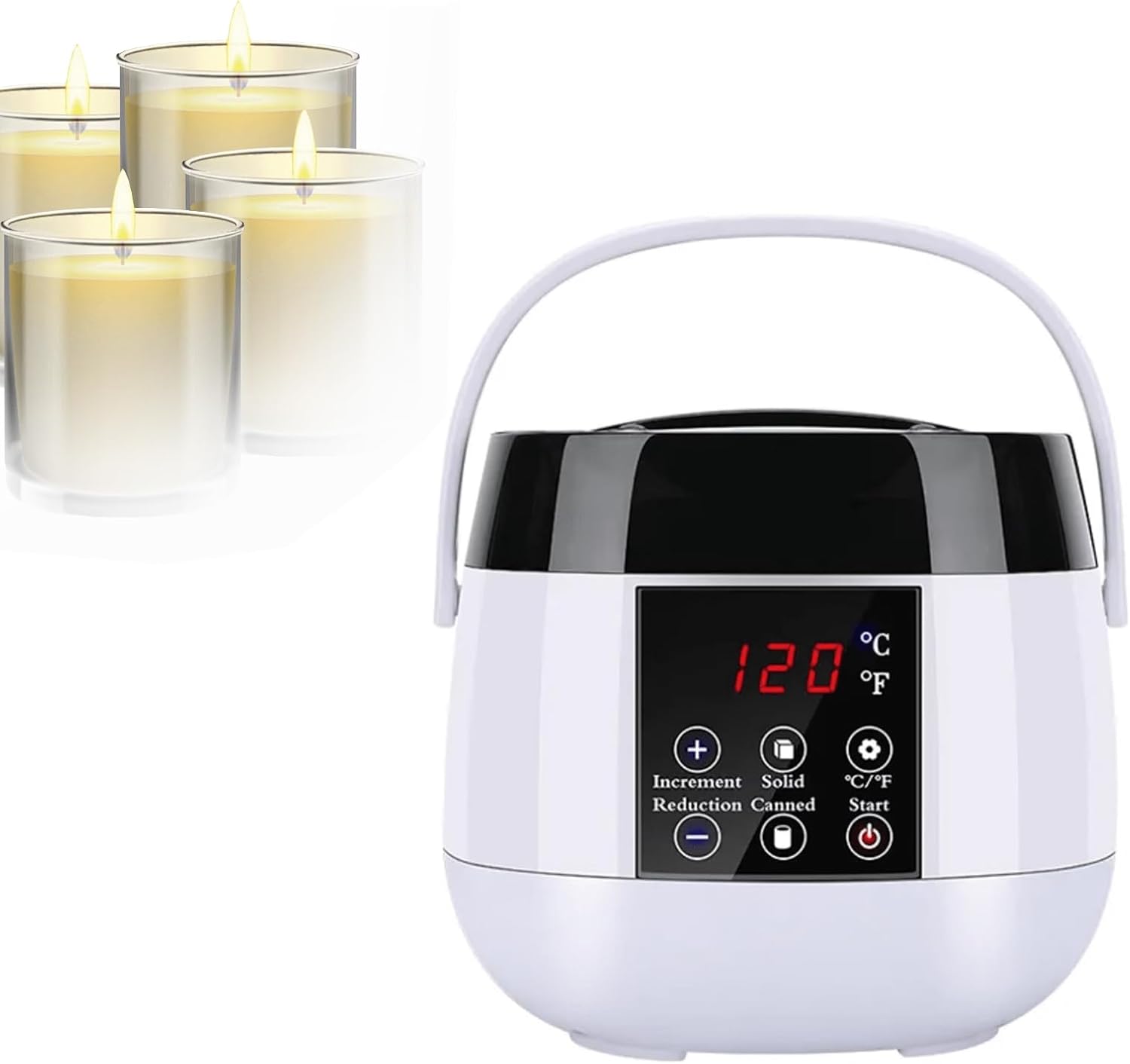 500 ml Smart LCD Display Wax Heater,Hair Removal Wax-Melt Machine,Smart Wax Melting Machine,Electric Wax Melter,LED Screen Displays Temperature,for Rapid Wax Melting and Hair Removal