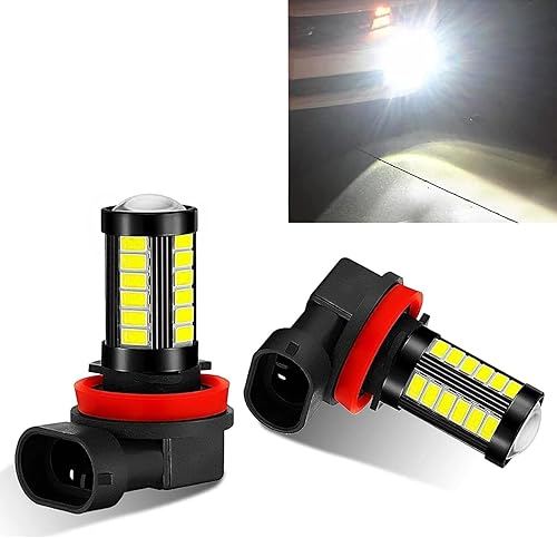 2 lámparas antiniebla LED 9005 para automóvil, 6500 K, luces antiniebla blancas brillantes, 1500 lúmenes, 12 V, bombillas LED de alimentación Plug