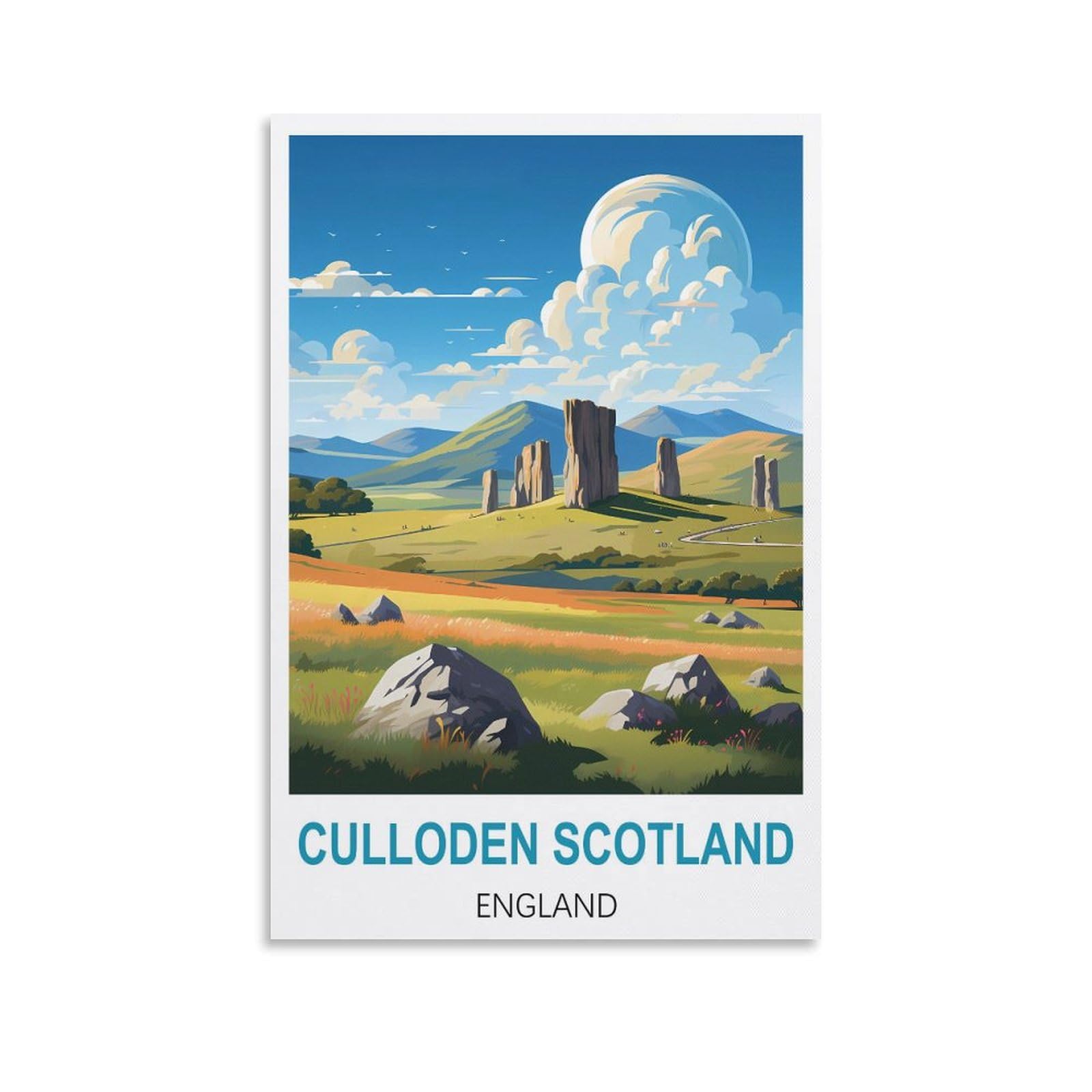 Metal Tin Sign,Culloden Scotland England,Tin Sign Metal Retro Art Wall Poster for Home Club Garden Decor 30x30cm