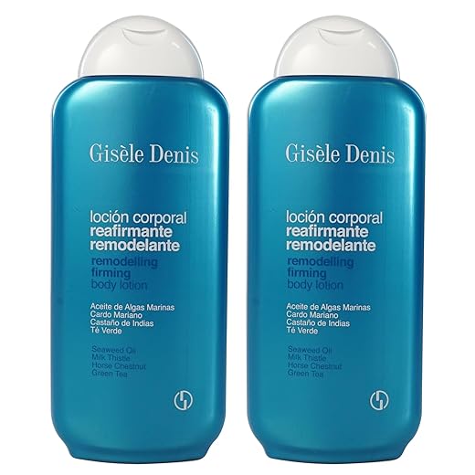 GISÈLE DENIS - Loción Corporal Reafirmante Remodelante, 2x400 ml, Crema de Cuerpo, con Aceite de Algas Marinas y Complejo Vegetal, Mejora Elasticidad y Tersura, Piel Firme y Suave