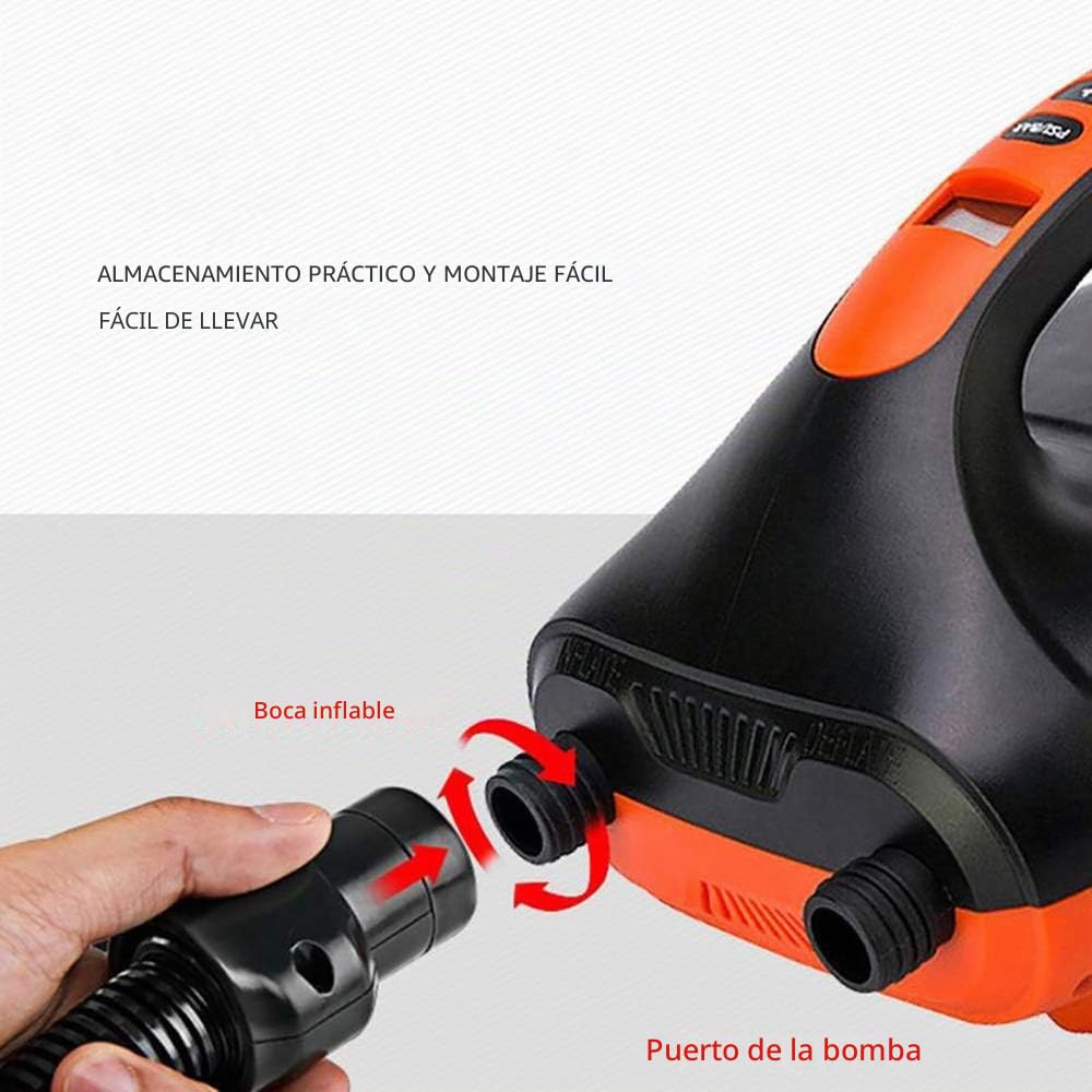 TopHomer Bomba De Aire Eléctrica SUP 20PSI 12V DC Bomba De Alta Presión Con Función Inteligente De Apagado Automático De Doble Etapa Para Inflar Tabla De Remo Barco Cama De Aire Kayak Balsas