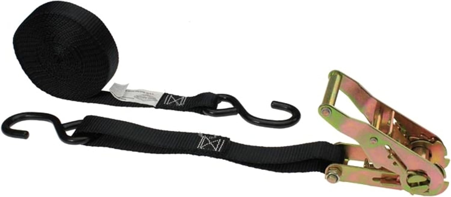 Ratchet Straps 1"x16 Ft Case of 35 – Black S Hook