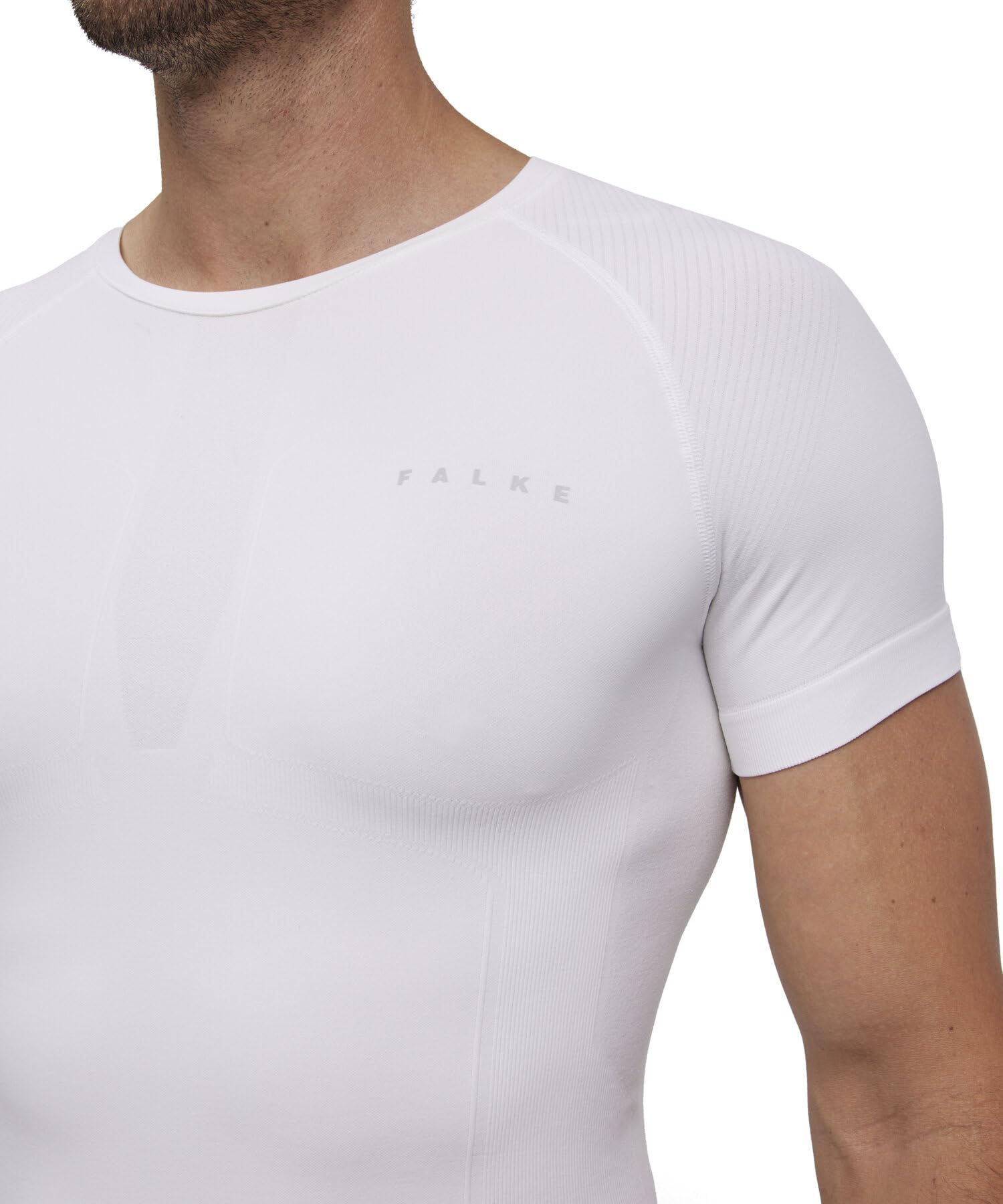 FALKE Mężczyźni Warstwa podstawowa (góra) Warm Round Neck M S/s Ts materiał funkcyjny szybkoschnące chłodzące 1 Sztuka, Biały White 2860, XXL