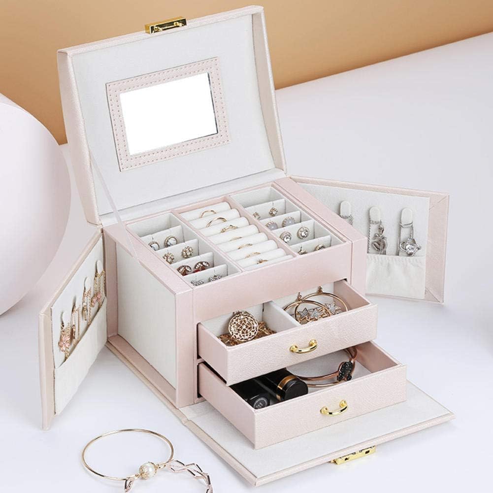 Choice Nkdbax Luxury Three Tier Storage Jewelry With Portabl Box Mirror