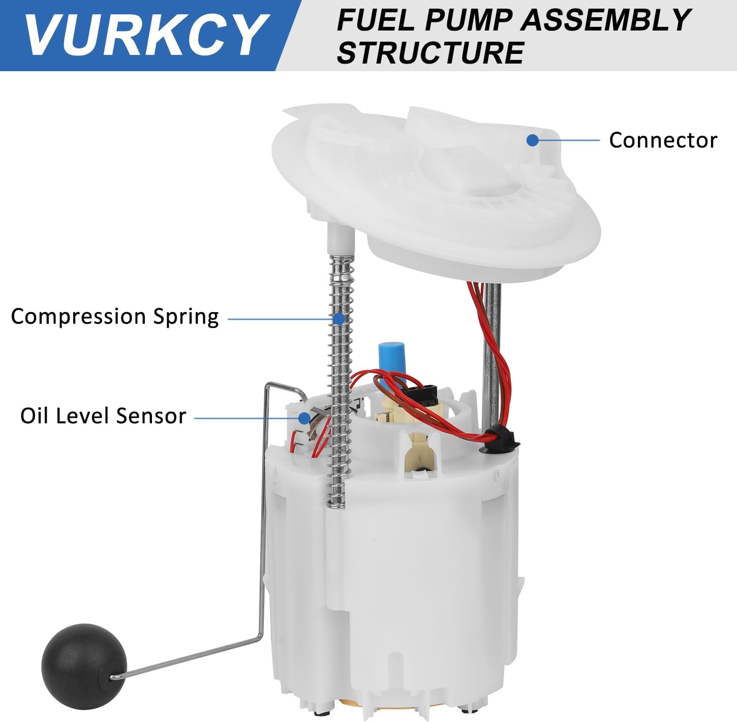 Vurkcy Electric Fuel Pump Module Assembly with Sending Unit Compatible with Dodge Challenger 2009-2010, Charger 2006-2010, Magnum 2005-2008, Chrysler 300 2005-2010, 2.7L 3.5L 5.7L, Replace E7241M