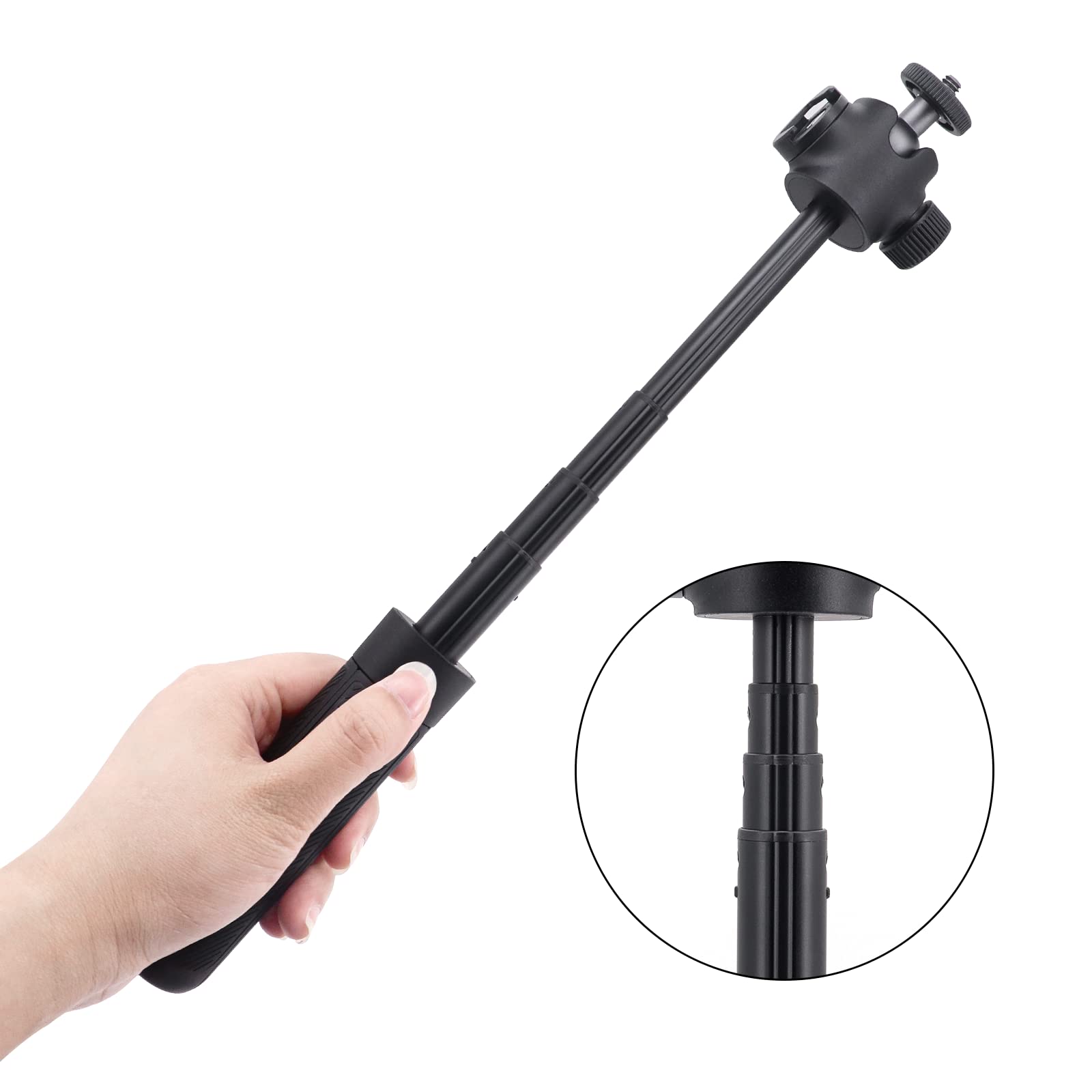 Hensych per PGYTECH Cavalletto di prolunga pieghevole, monopiede, supporto per telefono, supporto da scrivania, area di estensione 17-46 cm, per smartphone per action camere, peso ≤ 1 kg