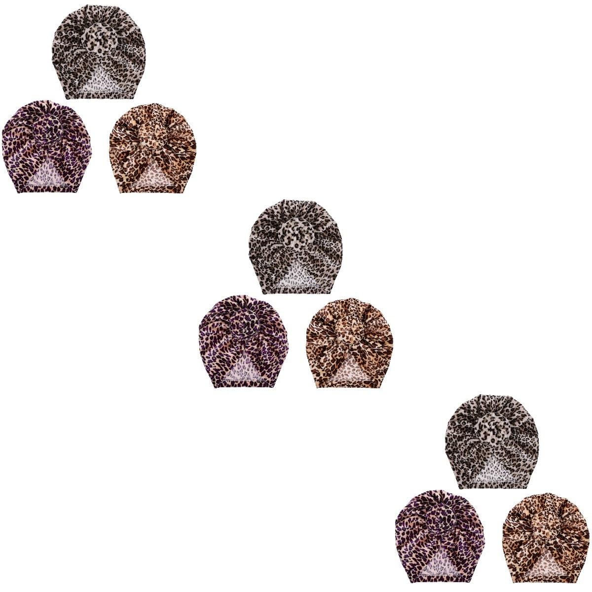 LIFKOME Gorro con Estampado De Leopardo para Niños Pañuelos De Algodón Turbantes para Bebés Gorro Bebe Recien Nacido Gorritos Bebé Recién Nacido Gorro De Oreja De Bebé