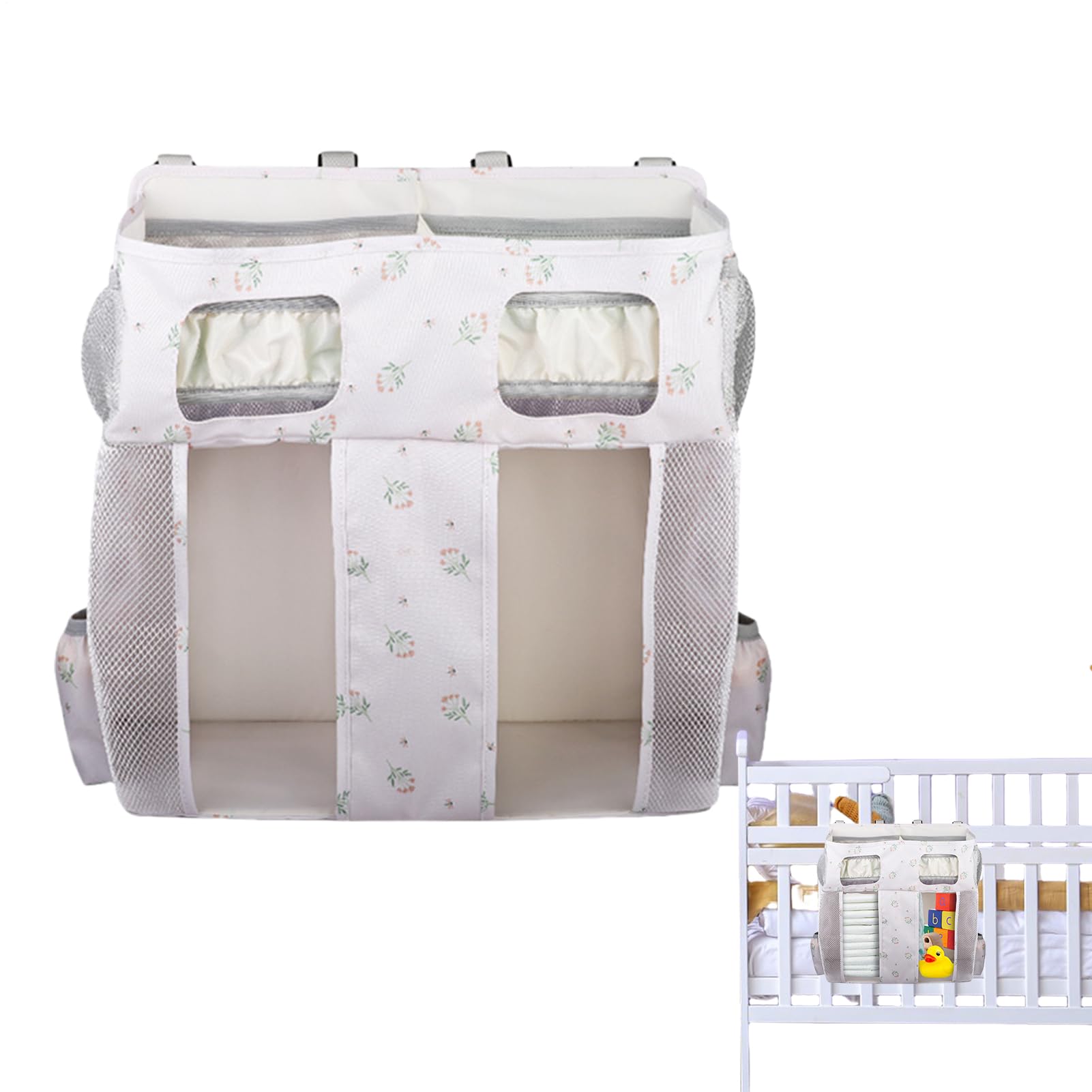 Genérico Organizador Pañales Cuna Oxford Gran Capacidad Multicompartimento | Organizador bolsillos de cuna infantil bolsas guardería Juguetes, Biberón, Babero, Paredes, Cama Infantil, Habitación, Niños