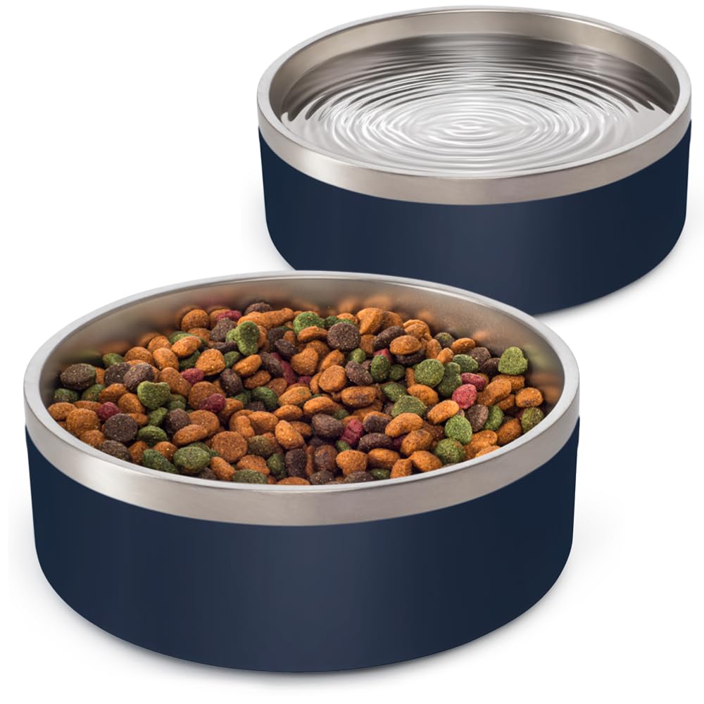 Kit 2 Comedouros Cachorro Pet Aço Inox 946ml MADOG Azul