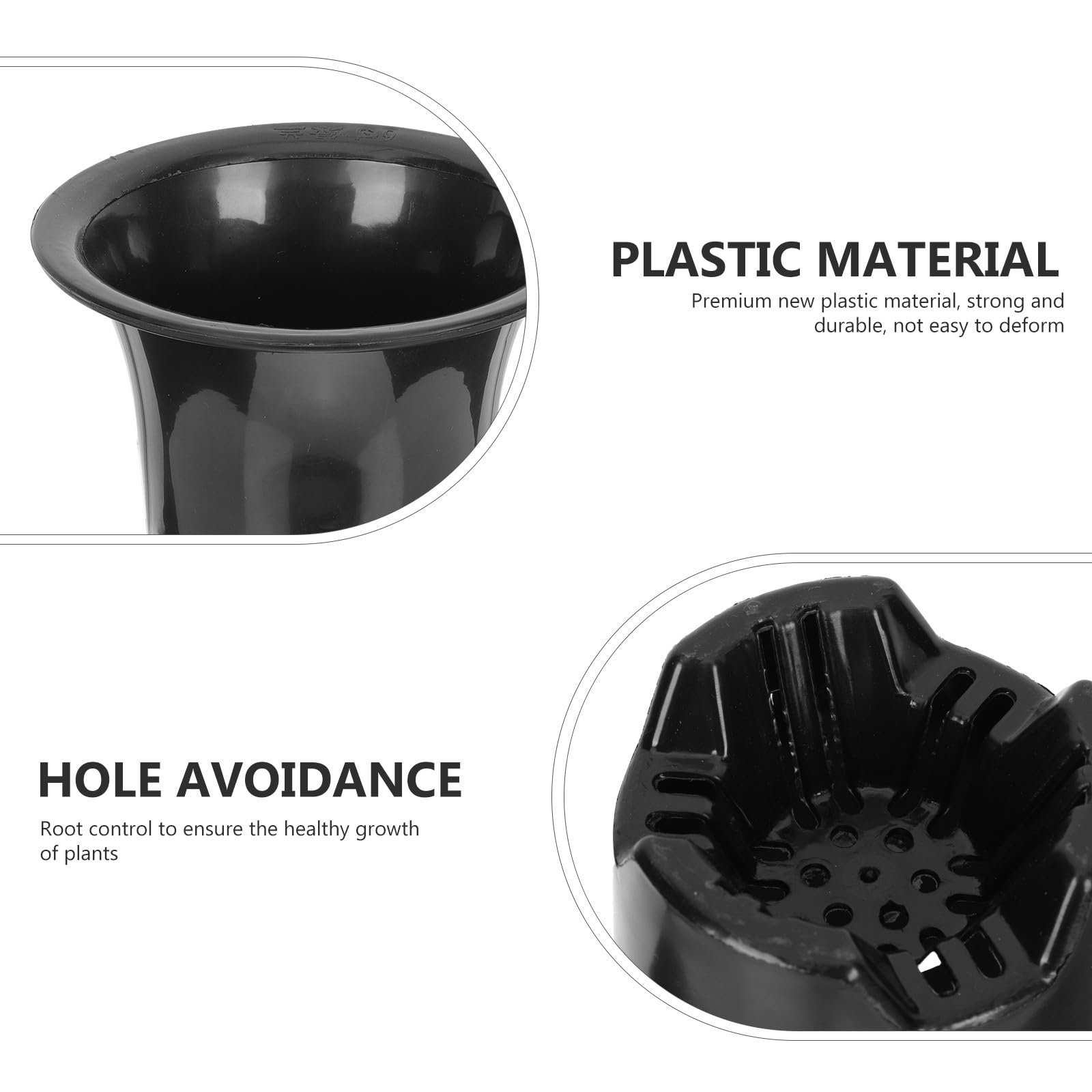 DOITOOL 10 Pcs Pots de Plantation pour Orchidées Noirs en Plastique Épais Contrôle des Racines, Design Simple et Surface Respirante, pour Jardin et Intérieur