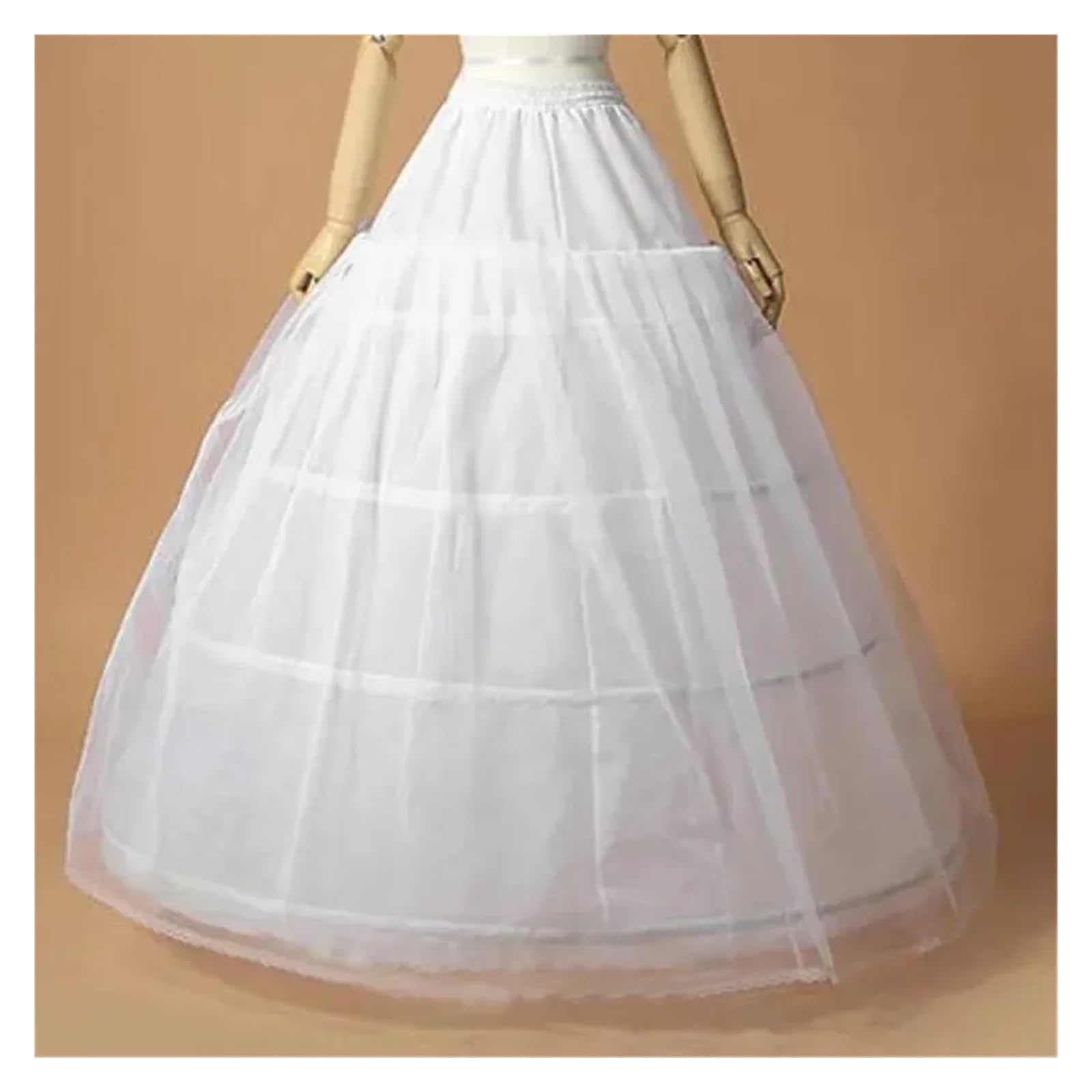 Jupon sous Robe Jupon de mariée à 3 cerceaux en Tulle(White)