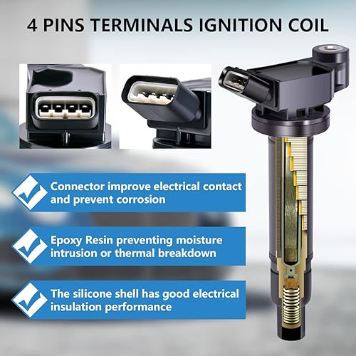 Miniatura 2 de Juego de 6 mazos de cables Toyata y bobinas de encendido compatibles con Camry Avalon Highlander Sienna Lexus ES300 RX300 3.0L V6 repuesto para