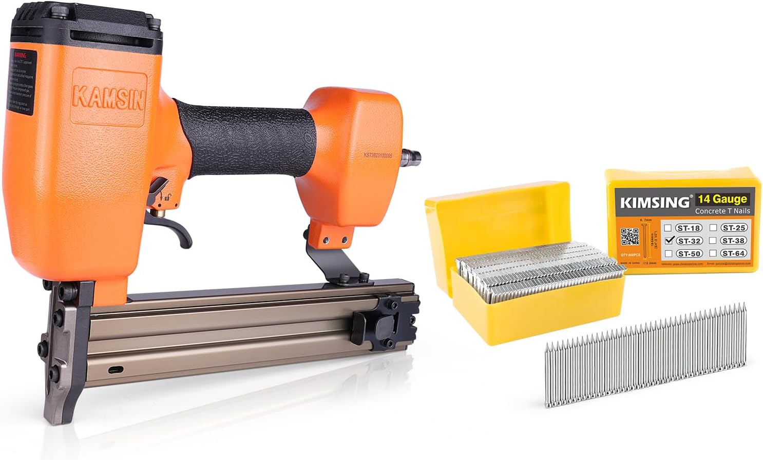 Bundle of ST38 T Nailer and 1-1/4" (32 mm) T Nails 800 PCS/Box