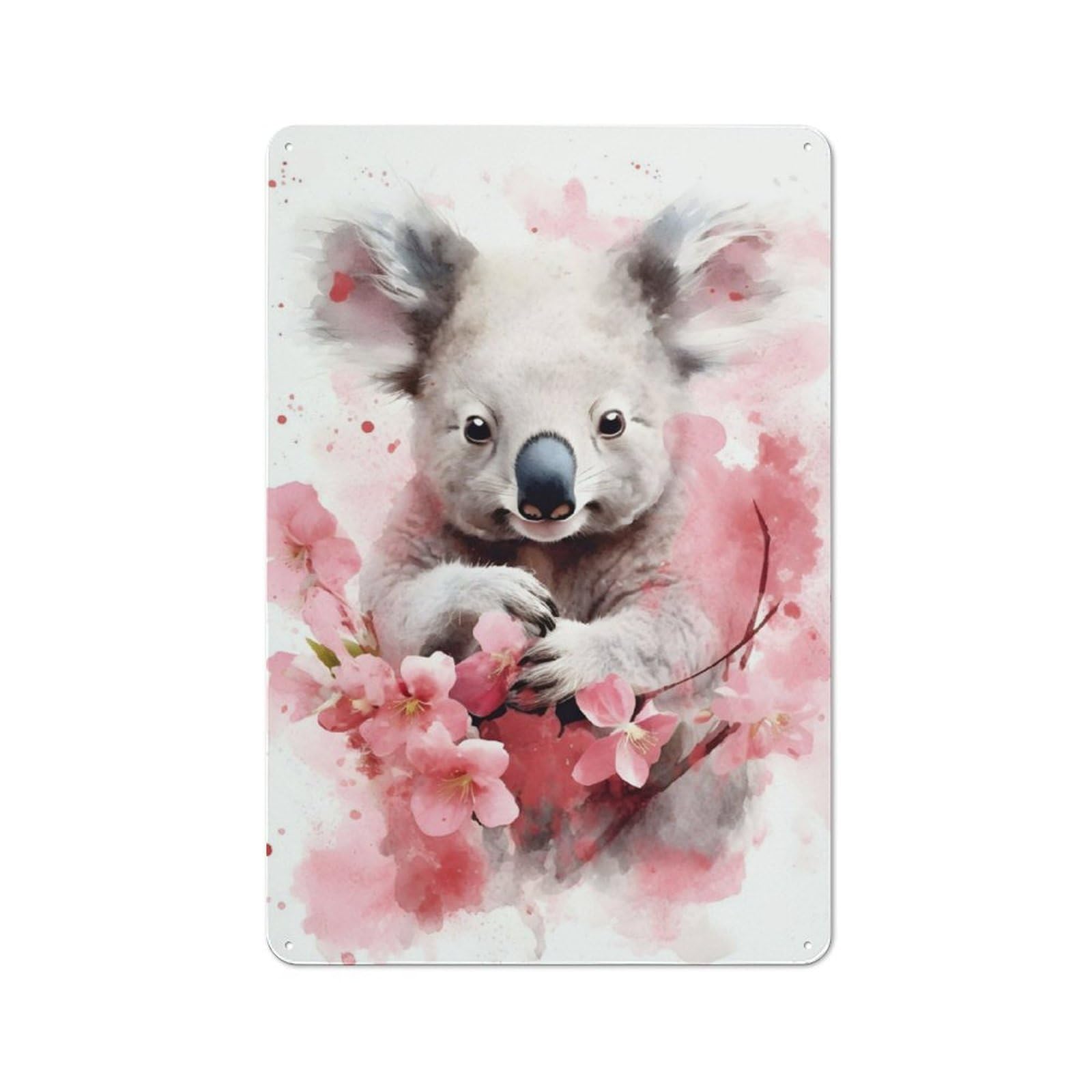 Junmoney Koala Cottage Style Metal Wall Decor 30X20cm, Farmhouse Metal Sign For Kitchen, Cottage, Porch Or Garden Room
