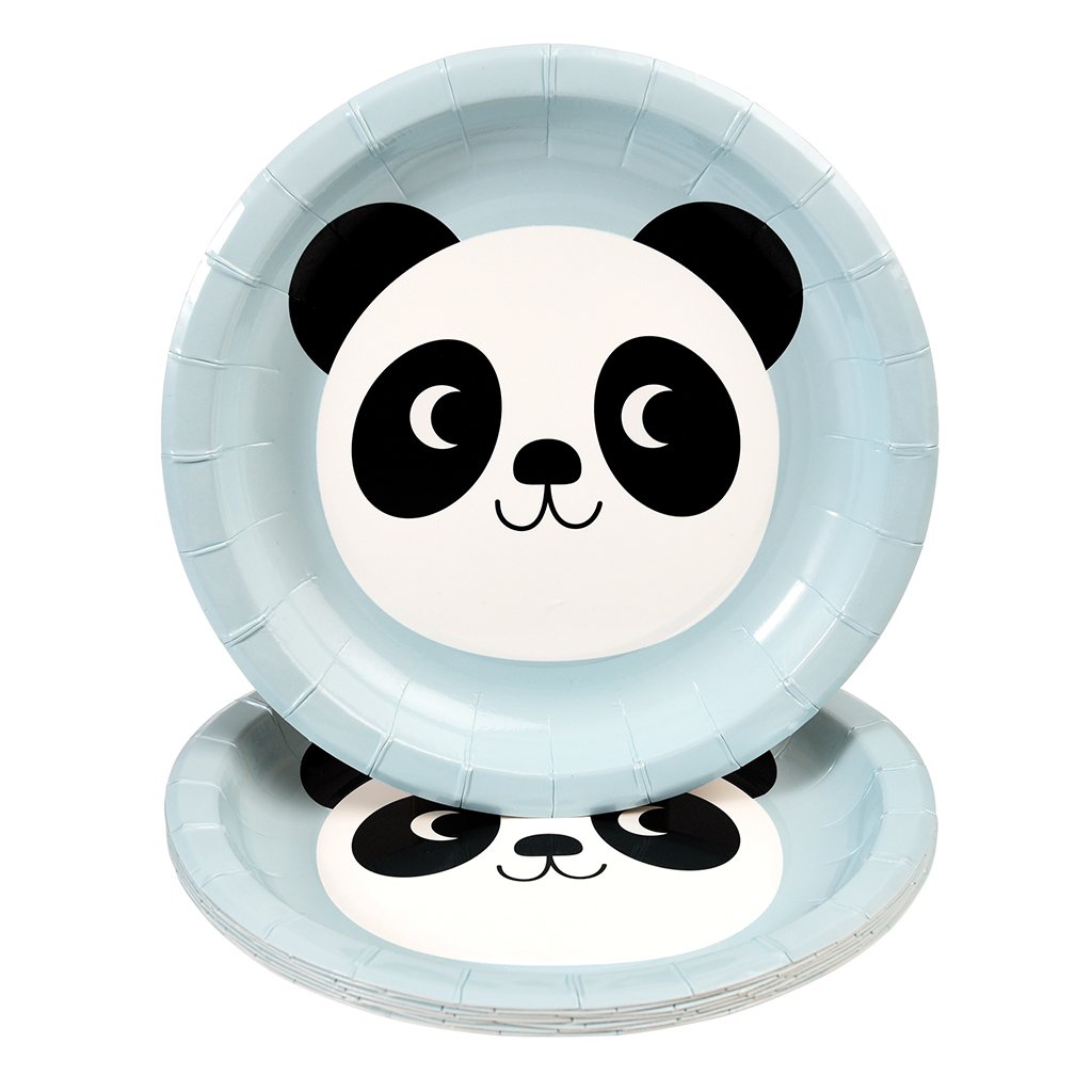 Set of 8 Disposable Paper Plates - Choice of Design (Miko The Panda)