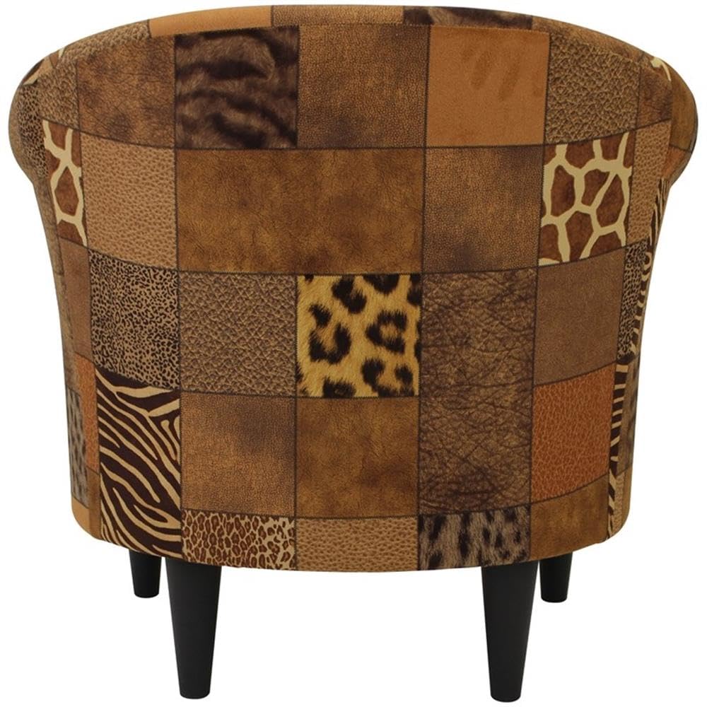 Best Animal Print Accent Chair Picks for 2026 2 Pemberly Row Traditional Fabric Club Chair, 32' H x 30.5' W x 27.5' D, Brown Mul — product photo