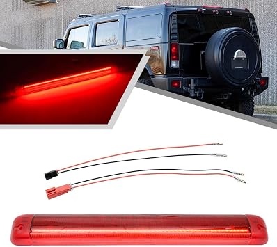 H2 LED Third Brake Light for Hummer H2 2003 2004 2005 2006 2007 2008 2009 3rd Brake Lights H2 Rear Center High Mount Stop Lamp Red Lens