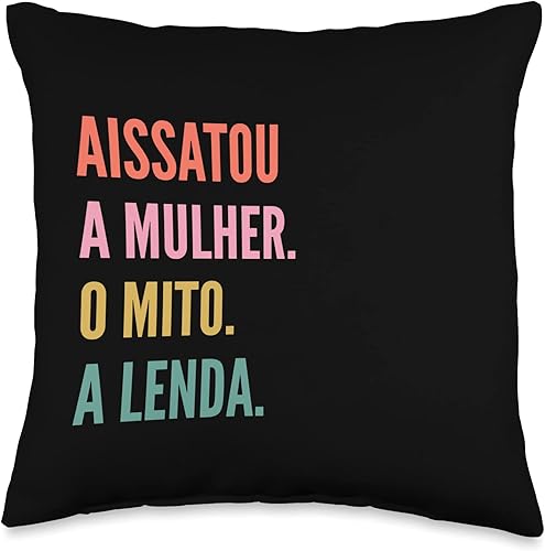 Designs De Nomes Engraçados Para Mulher Funny Portuguese First Name Design-Aissatou Throw Pillow 16x16 Multicolor Designs De Nomes Engraçados Para Mulher Funny Portuguese First Name Design-Aissatou Throw Pillow 16x16 Multicolor
