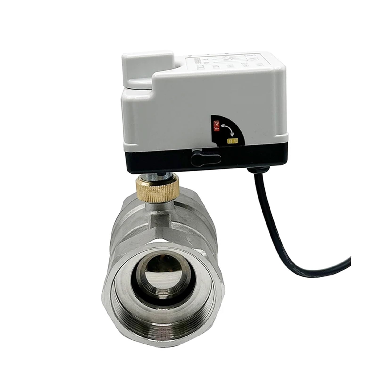 Valve motorisée Vanne à boisseau sphérique motorisée en acier inoxydable de 2 pouces avec interrupteur manuel, vanne à boisseau sphérique électrique à trois fils et deux points, 220 V