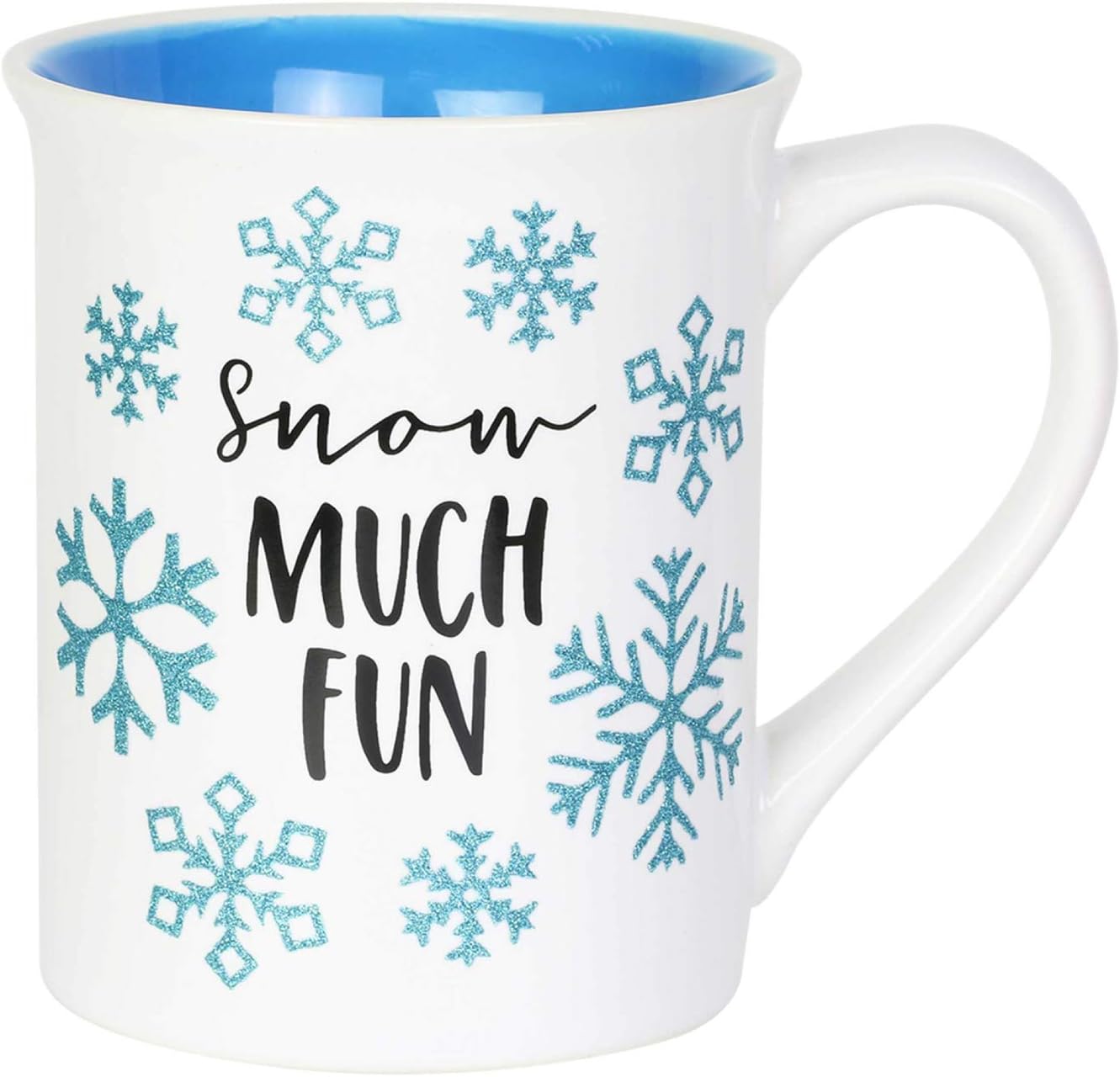 Enesco 6004644 Our Name is Mud Glitter Snow Much Fun Snowflake Coffee Mug, 16 Ounce, Multicolor