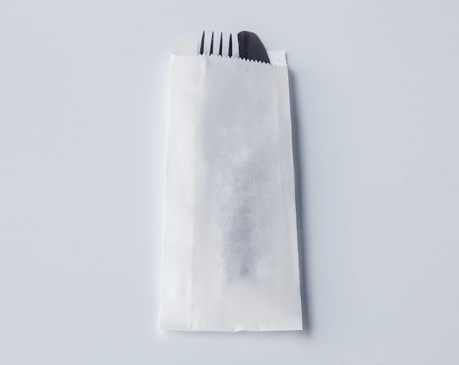 100 Pack 100% White Kraft Paper Bags, 2.75 x 10 inches White Plain Bag Kitchen Cutlery Utensils Holder (Box of 100 pcs)
