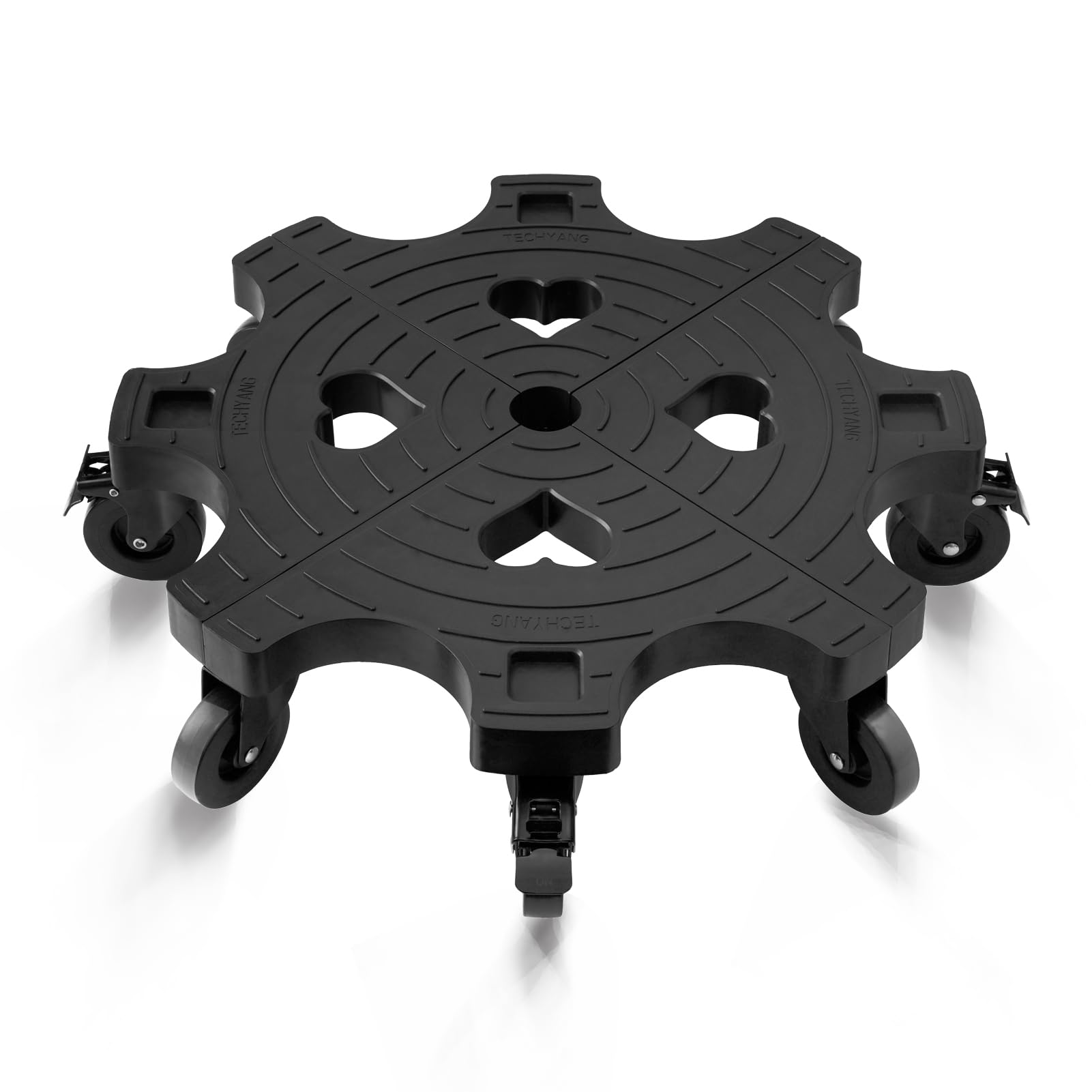 20 Inch Plant Caddy with Wheels Heavy Duty Outdoor,Indoor Rolling Plant Stand with 3inch Casters Black Heart Shaped Plant Dolly Large Potted Planter