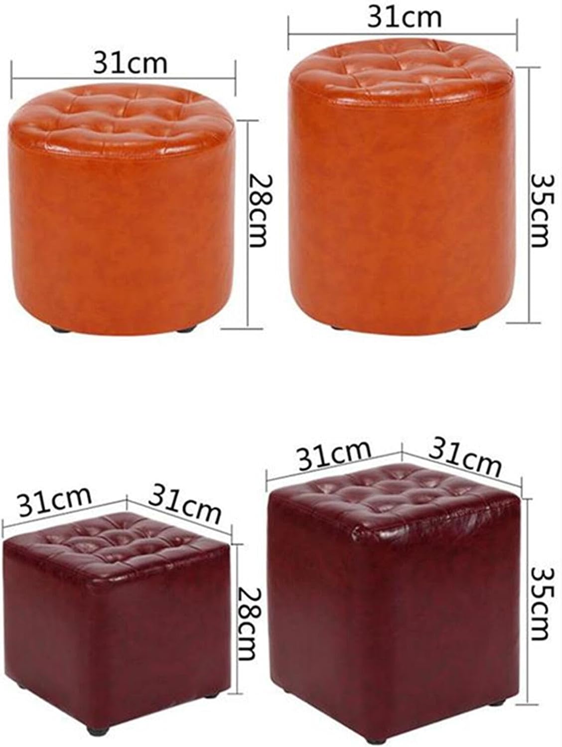 ドレッサーチェア フットスツール おしゃれ 丸椅子 ドレッサースツール ドレッシングテーブルスツール PUレザー オットマン 寝室用