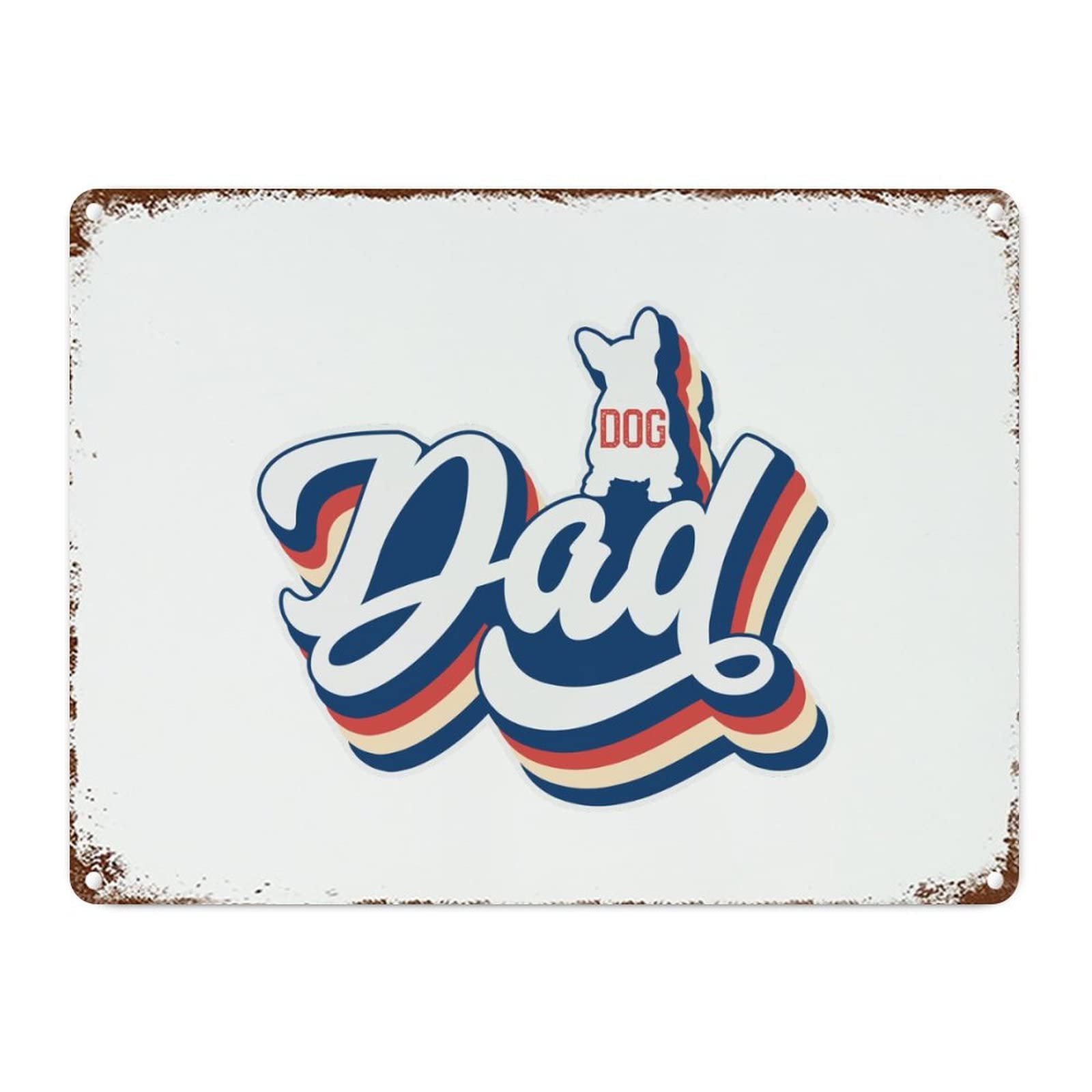 ENEDNATE Vintage Man Cave Aluminum Tin Metal Sign 12x16 Inch Dog Dad Retro Street Metal Signs for Indoor Outdoor Garden Patio Yard Cafe Pub Home Decor