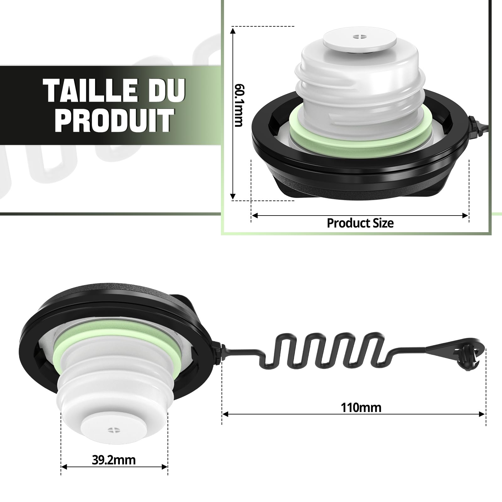 1PZ FR7-GZ1 Korek zbiornika paliwa Kompatybilny z Ford Fiesta Focus Transit Custom B-MAX Ranger 7S619030CB E1F1-9030-AA 1580852 Wysokiej jakości wodoodporne uszczelnienie odporne na korozję