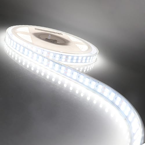 Tira de luces LED de alto brillo 5050 900 LEDs doble fila 6500 K luz diurna blanca 12 V DC LED cinta luz flexible tira de iluminación impermeable