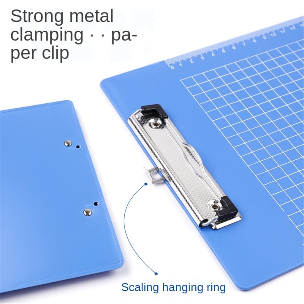 Tablero de escritura A4 con clip de aluminio y metal para organización de papelería de oficina.