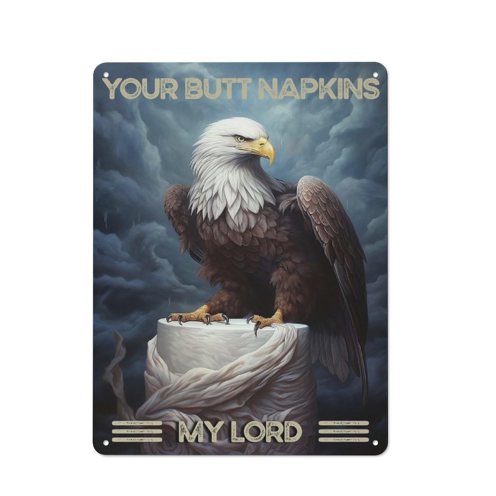 Junmoney Your Butt Napkins Rustic Metal Wall Sign 40X30cm Featuring For Pub Or Café, For Vintage Wall Decor Fans, For Metal Sign Collectors