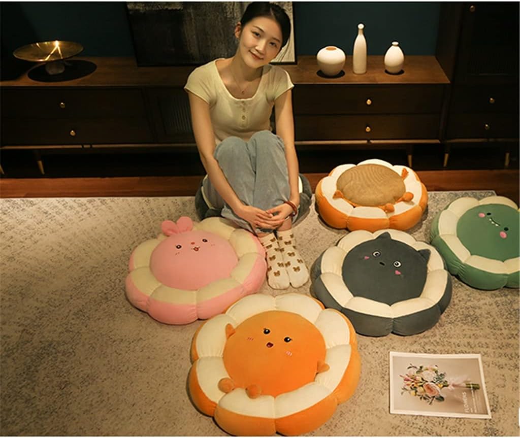 Flower Cushion Pillow Fart Office Sedentary Chair Butt Backrest Round Bedroom Floor Bay Window Waist(D)