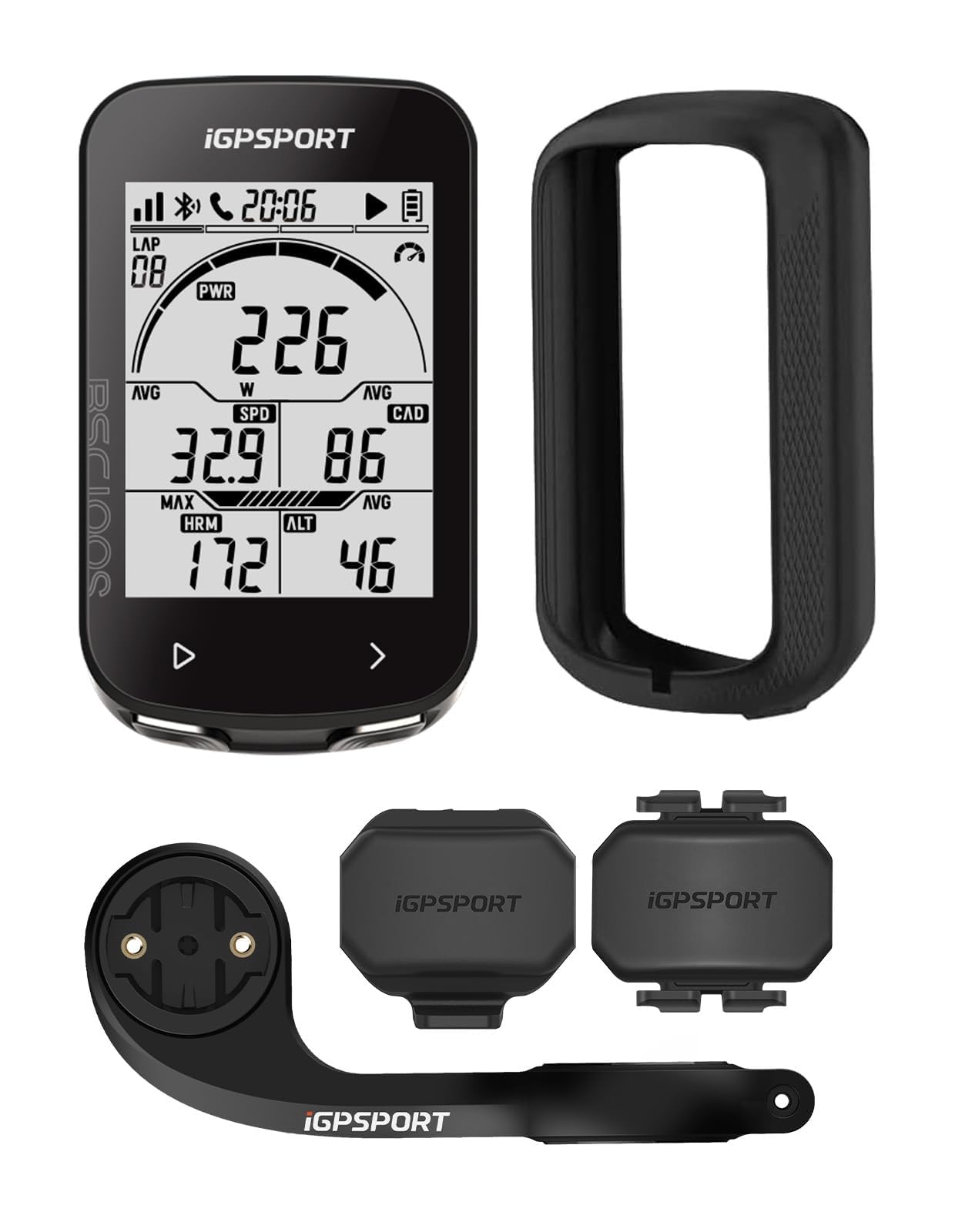 iGPSPORT BSC100S Fahrradcomputer Kabellos, 2.6'' Display Fahrradtacho Kabellos, IPX7 Wasserdicht 40H Wiederaufladbare Batterie Bluetooth5.0 ANT+,IPX7 (BSC100S)