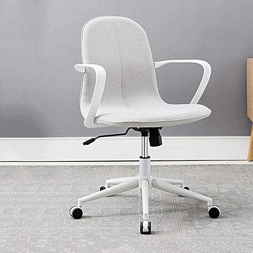 Miniatura 4 de TFIIEXFL - Silla de oficina de tela con respaldo bajo y altura ajustable para recepción comedor sala de conferencias