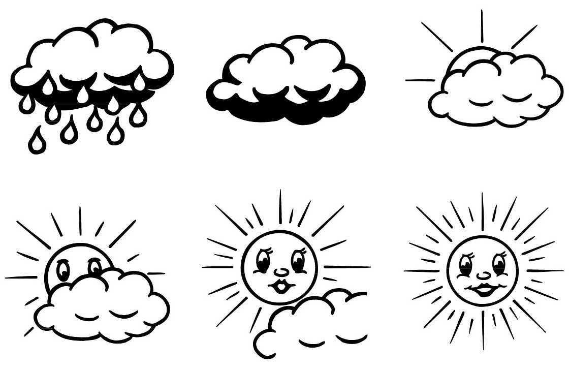 Elbi Stempelset: 6 x Leistungssteigerung Sonne/Wolke Lehrerstempel aus Holz