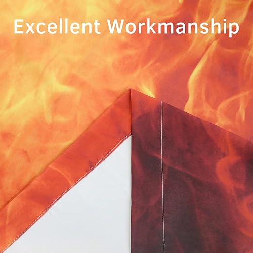 Miniatura 5 de Renaiss Cortinas opacas de fuego naranja de 84 pulgadas de alto x 53 pulgadas de ancho, juego de 2 paneles con aislamiento térmico para dormitorio,