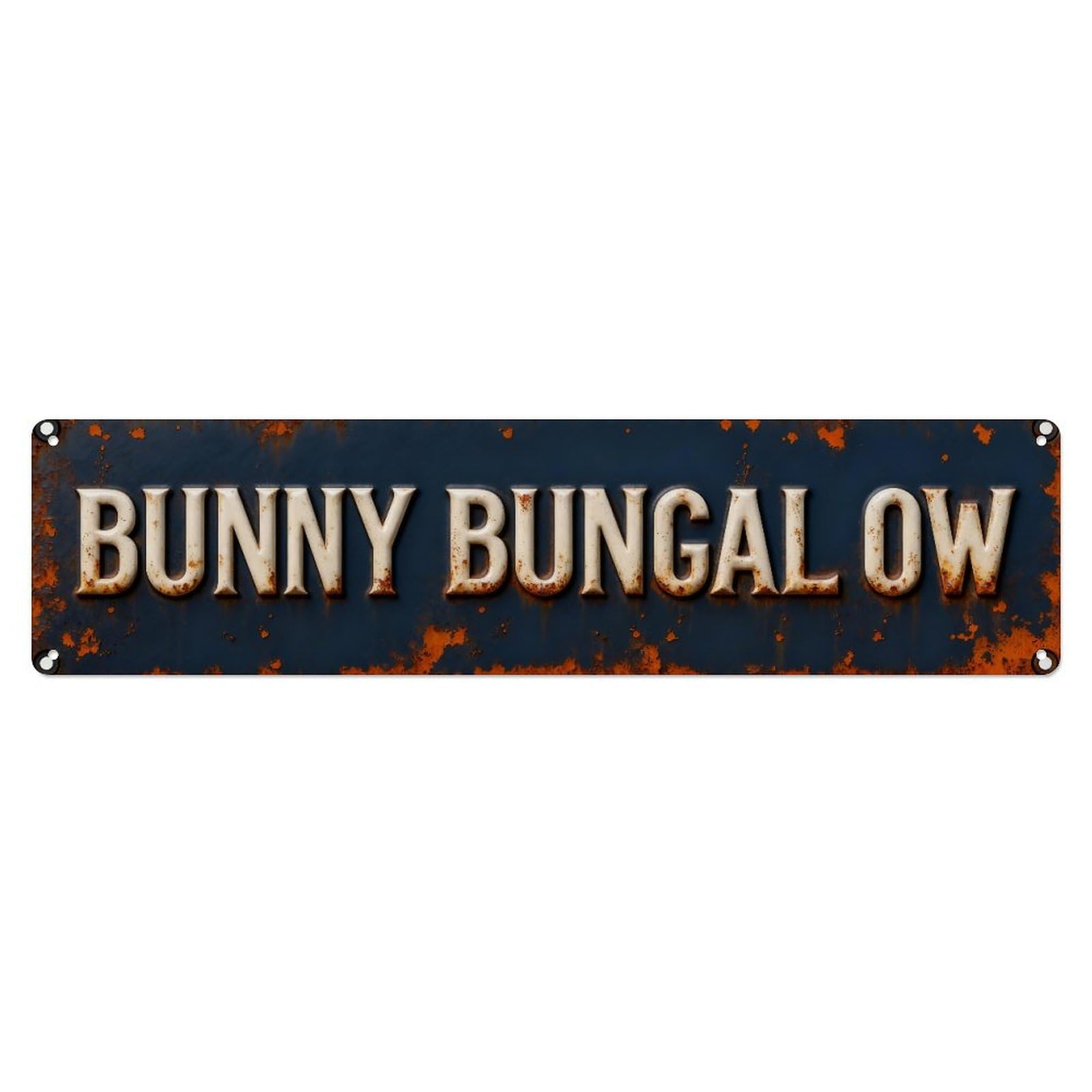 Bunny Bungalow Pattern Design Metal Tin Sign Plaque