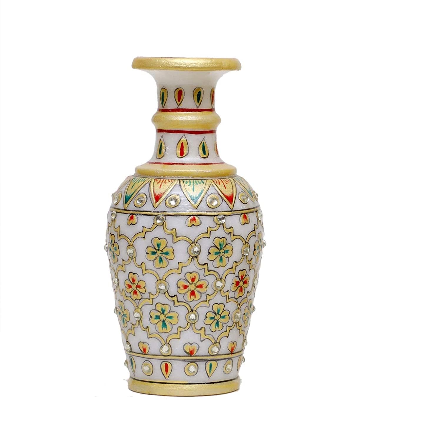 Buy White Marble Flower Painted Flower Vase Best Home Decorative
