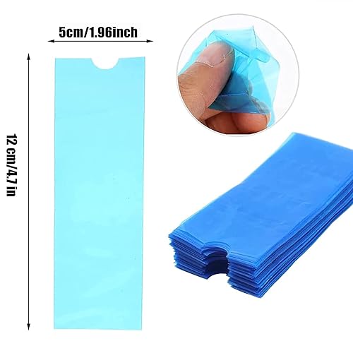 Miniatura 2 de Sotica 200pcs cubiertas azules de la pluma del tatuaje, mangas plásticas desechables para bolígrafos estándar de la máquina