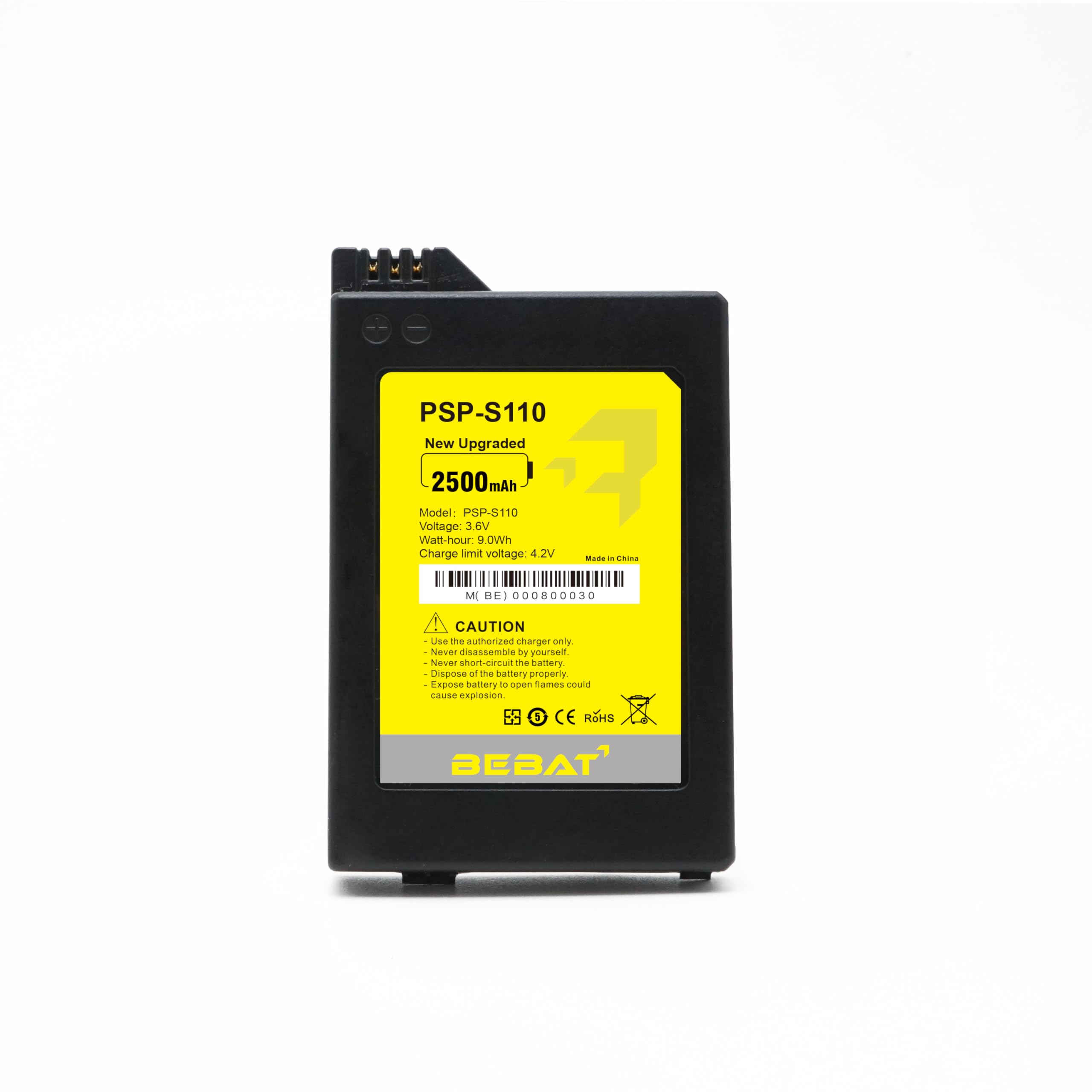 PSP-S110 Battery,2500mAh Hign Capacity for Sony PSP 2000/3000 PSP-S110 Console,Rechargeable Battery Lithium Ion Battery Pack Replacement