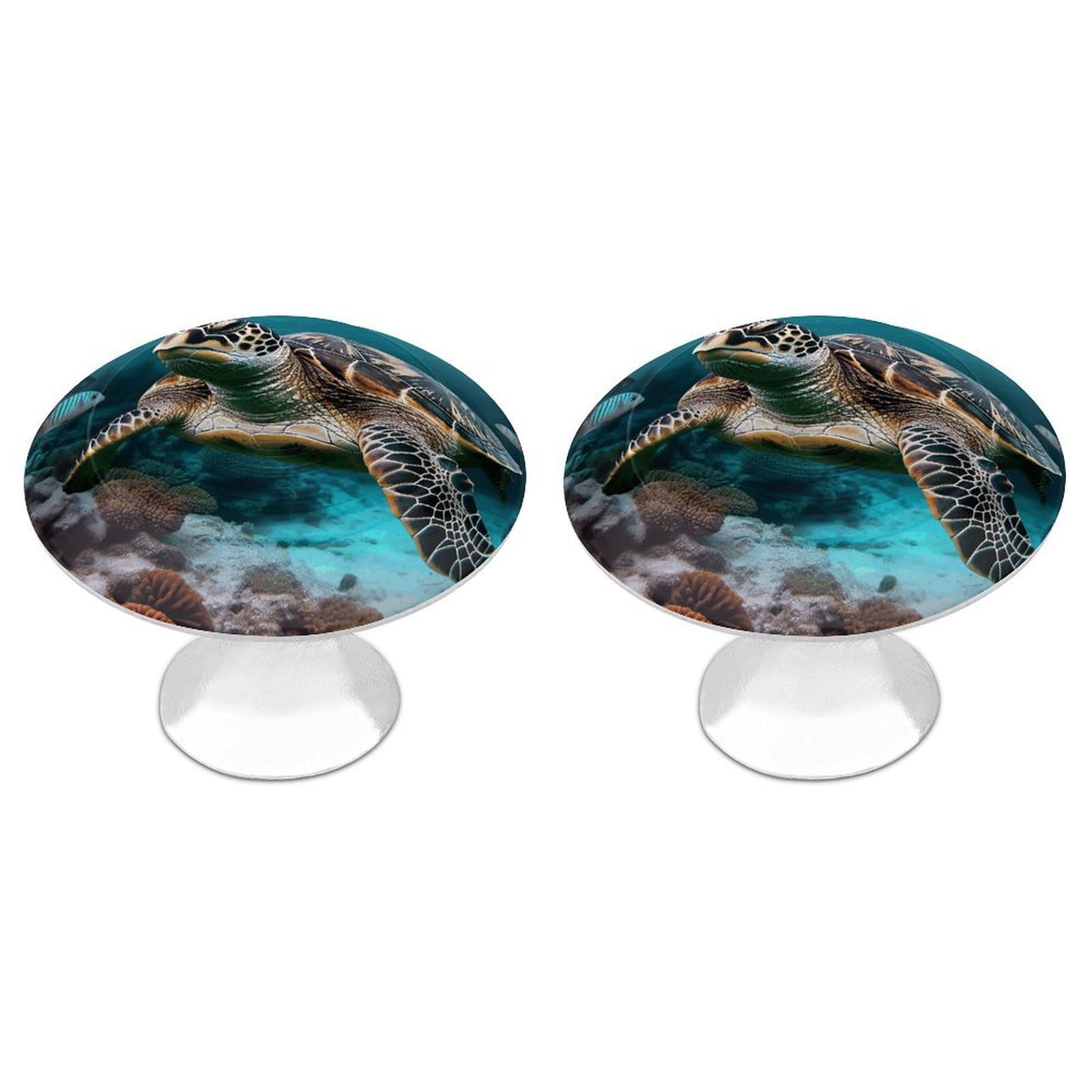 Btcowzrv Style Ocean Animal Turtle 2 Pack Cabinet Knobs Drawer Pulls